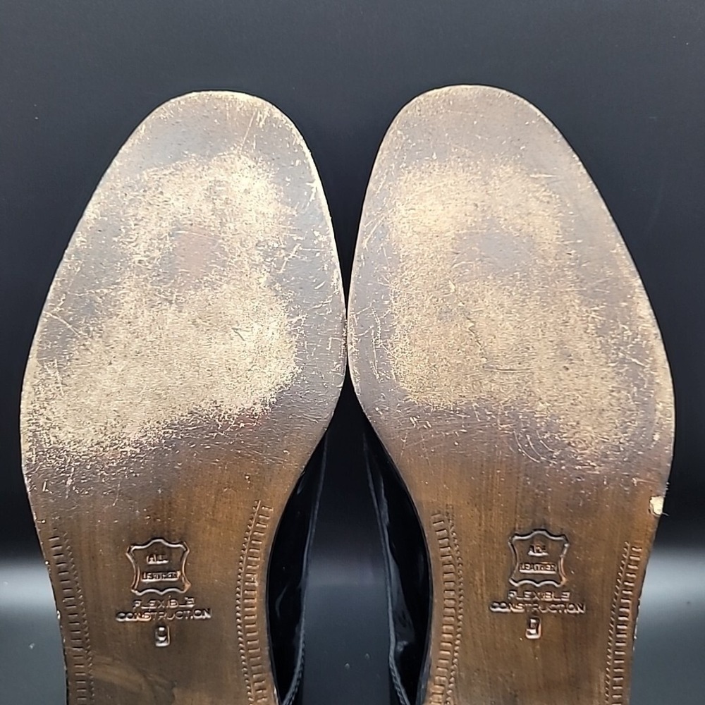 Pronto Uomo Black Patent Mens 9 Dress Shoes All Leather Formal Tuxedo - Picture 14 of 16